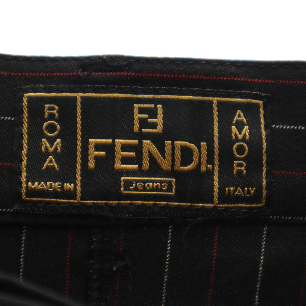 FENDI フェンディ イタリア製 ミモレ丈 ペンシルスカート 38 ブラック 前スリット スチレッチ レディース