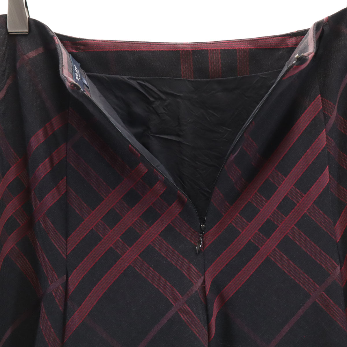 BURBERRY LONDON バーバリーロンドン 日本製 ウールブレンド ミモレ丈 フレアスカート 40 ブラック系 レディース