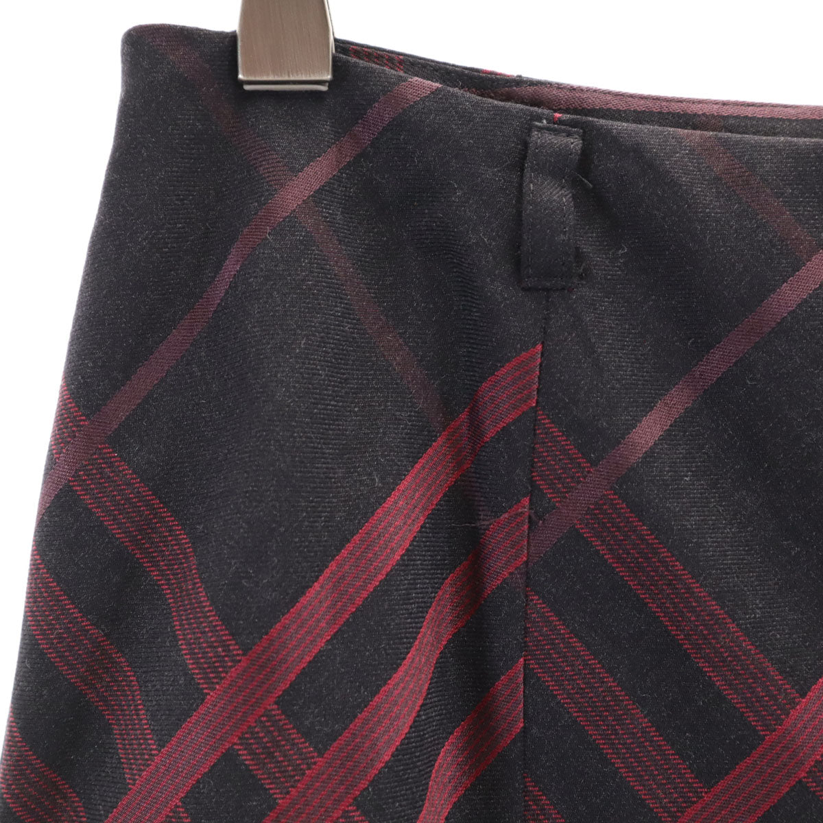 BURBERRY LONDON バーバリーロンドン 日本製 ウールブレンド ミモレ丈 フレアスカート 40 ブラック系 レディース