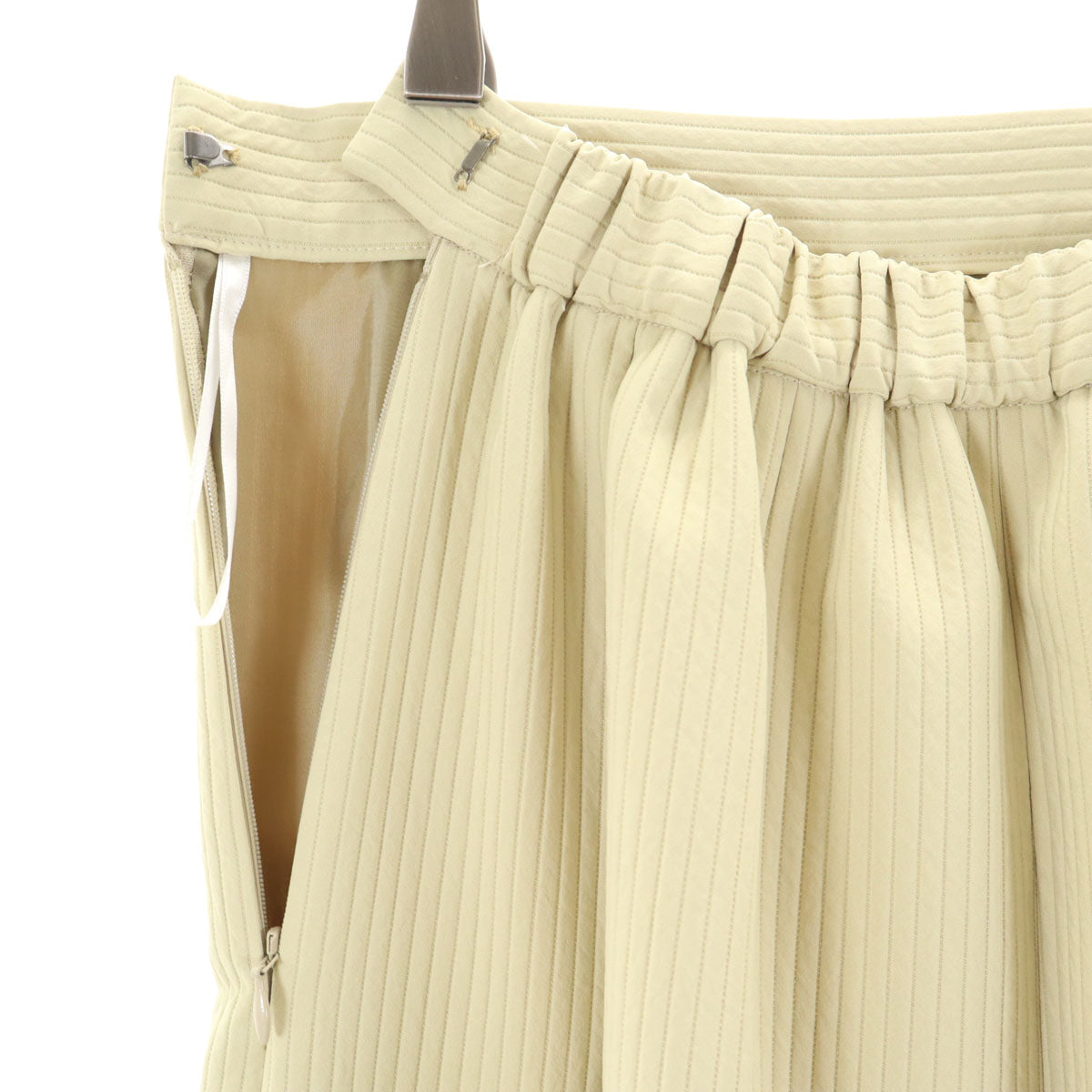 near.nippon ニアニッポン 日本製 ロング丈 キルト調 フレアスカート 36 イエロー系 レディース