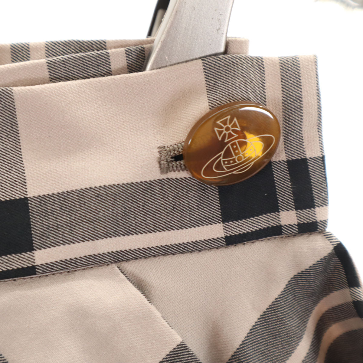 未使用 Vivienne Westwood RED LABEL ヴィヴィアンウエストウッドレッドレーベル 日本製 チェック ミモレ丈 アシンメトリー ラップスカート 2 ベージュ×ブラック レディース