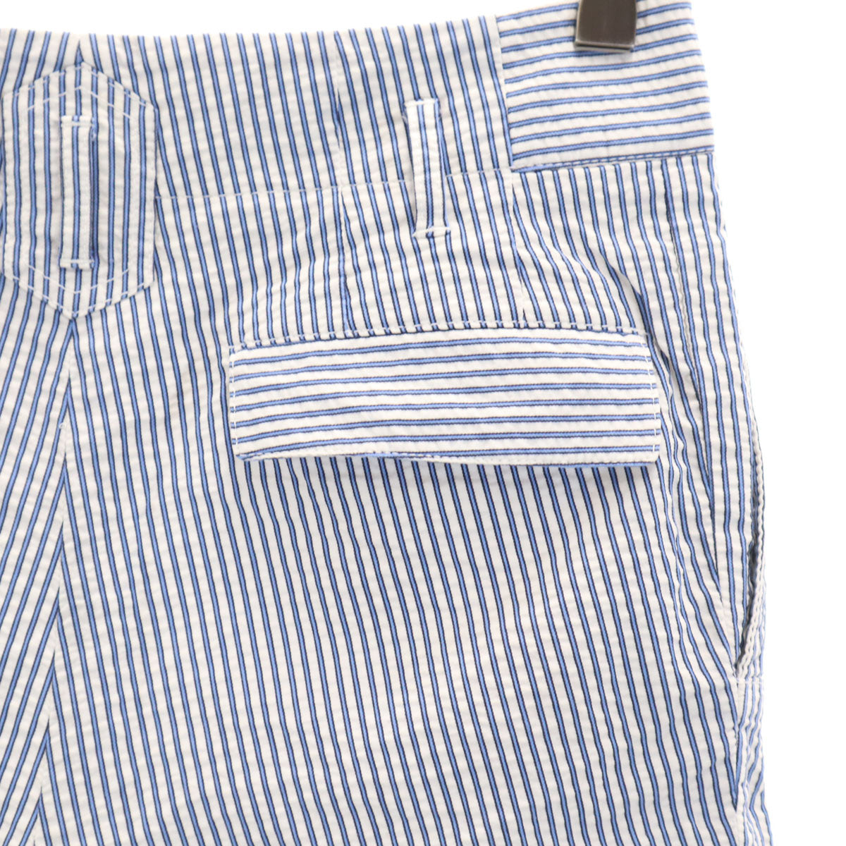 GUCCI グッチ イタリア製 ストライプ柄 シアサッカー ショートパンツ 36 ホワイト レディース