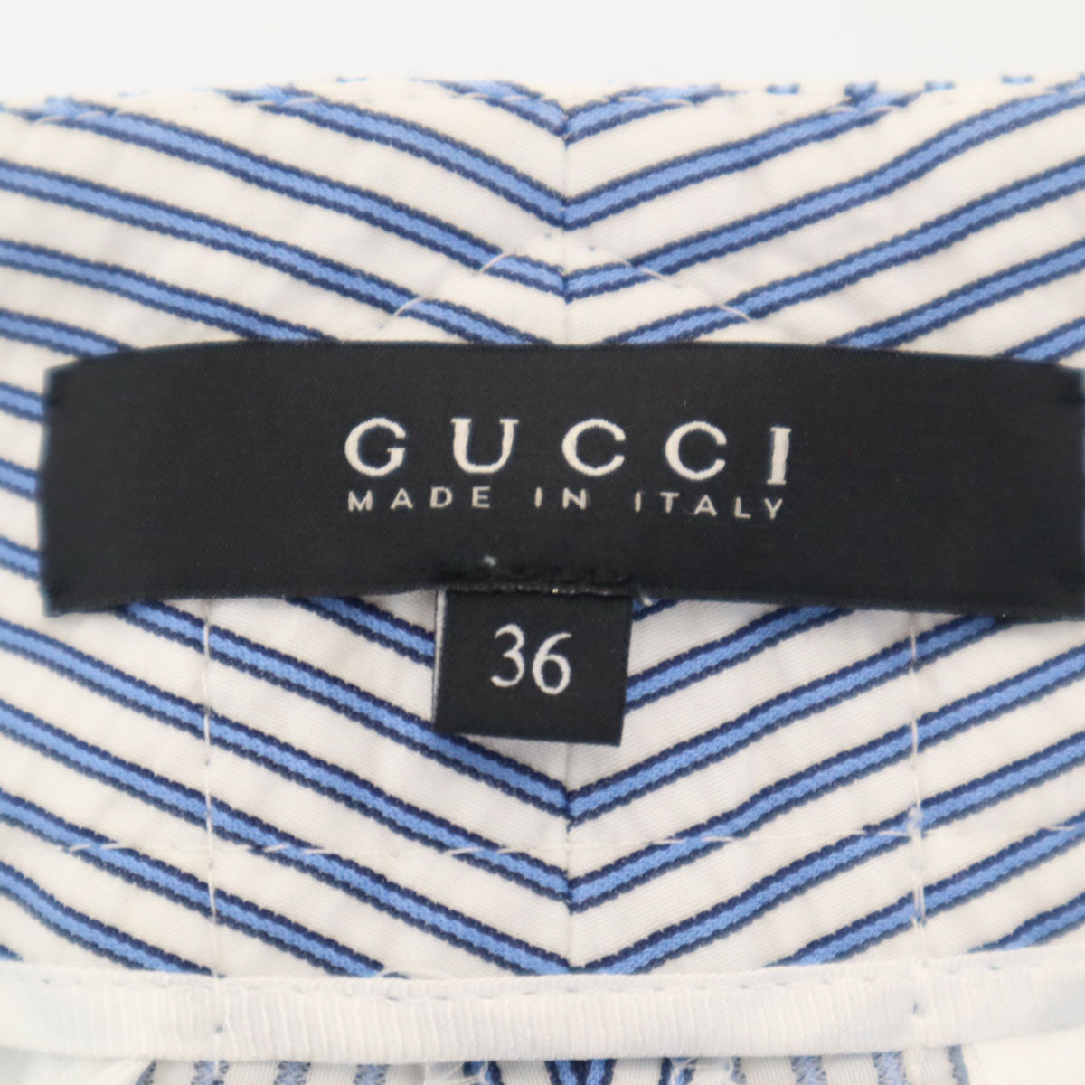 GUCCI グッチ イタリア製 ストライプ柄 シアサッカー ショートパンツ 36 ホワイト レディース