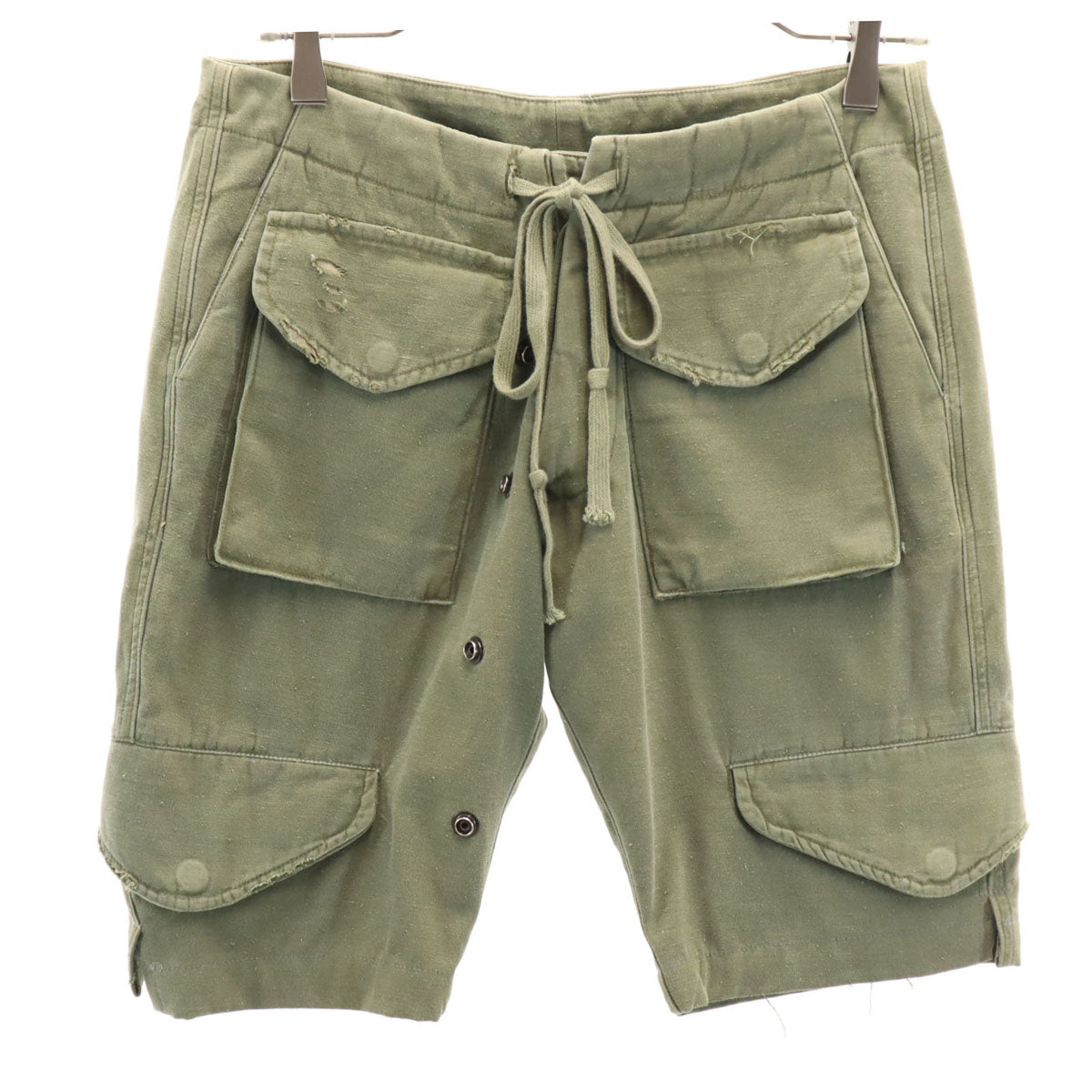 GREG LAUREN グレッグローレン USA製 カーゴショートパンツ 0 カーキ メンズ