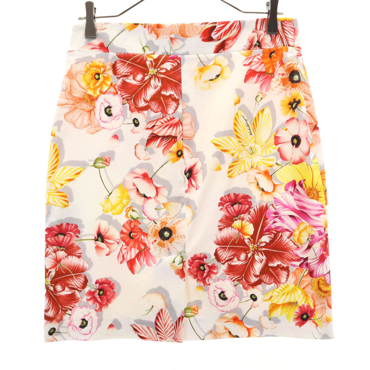 Salvatore Ferragamo サルヴァトーレフェラガモ イタリア製 花柄 ミニ丈 タイトスカート 40 ホワイト レディース