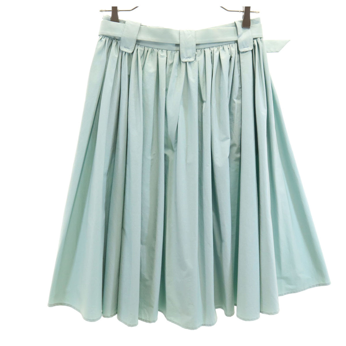 Salvatore Ferragamo サルヴァトーレフェラガモ イタリア製 ミモレ丈 ギャザースカート 40 ダスティライトブルー レディース