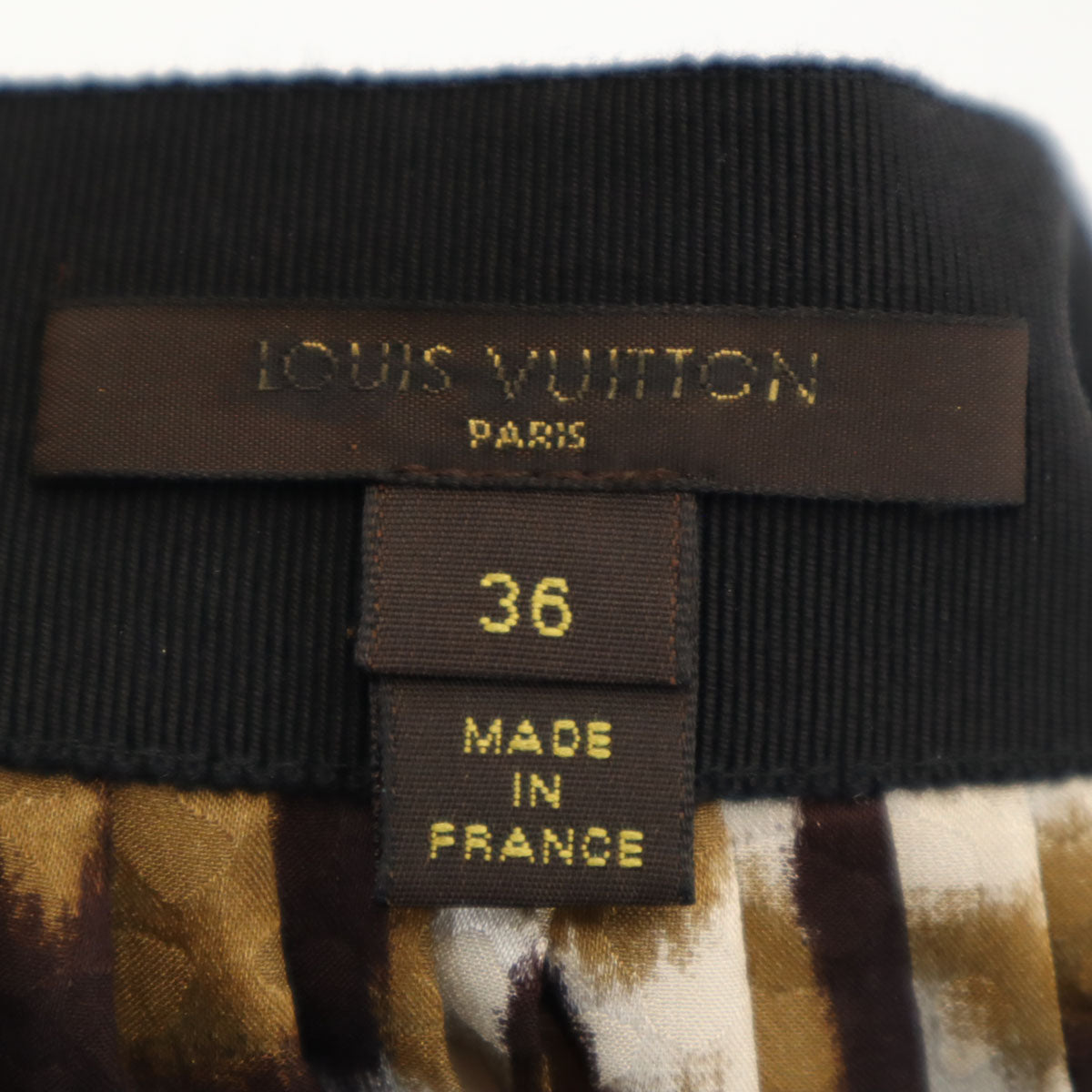 LOUIS VUITTON ルイヴィトン フランス製 シルク レオパード柄 ミニ丈 プリーツスカート 36 ブラウン ヒョウ柄 レディース