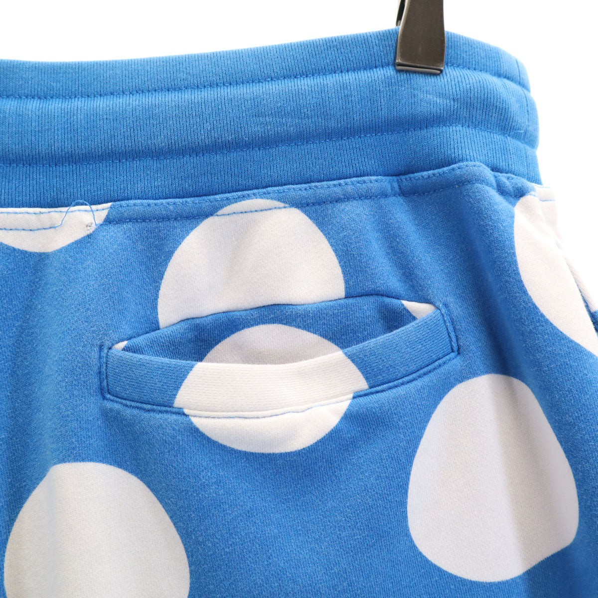 MOSCHINO モスキーノ ポルトガル製 ドット柄 スウェット ショートパンツ 48 水色 水玉 レディース