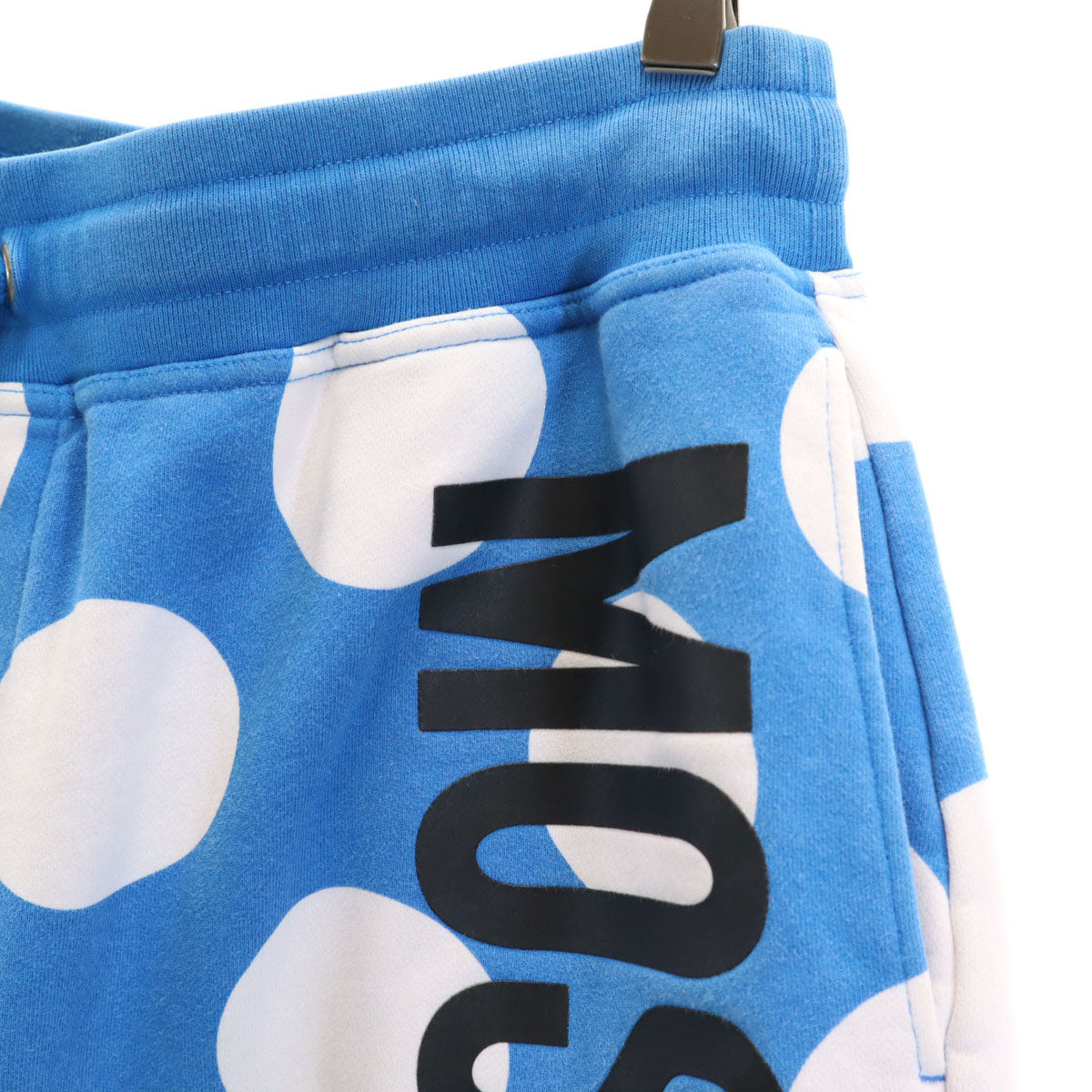 MOSCHINO モスキーノ ポルトガル製 ドット柄 スウェット ショートパンツ 48 水色 水玉 レディース