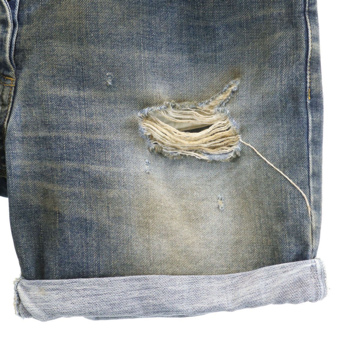 Alexander Wang アレキサンダーワン 日本製 ヴィンテージ加工 デニムショートパンツ W27 ウォッシュブルー レディース