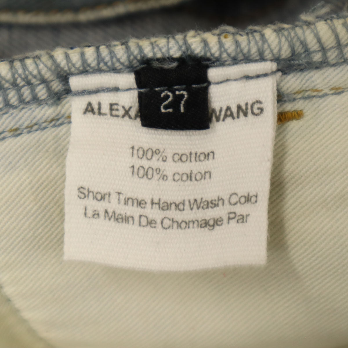 Alexander Wang アレキサンダーワン 日本製 ヴィンテージ加工 デニムショートパンツ W27 ウォッシュブルー レディース