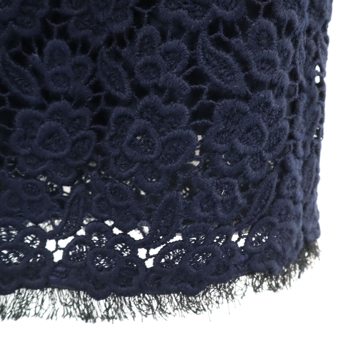 Rene ルネ ウールブレンド ミディ丈 スカート 36 ネイビー レディース