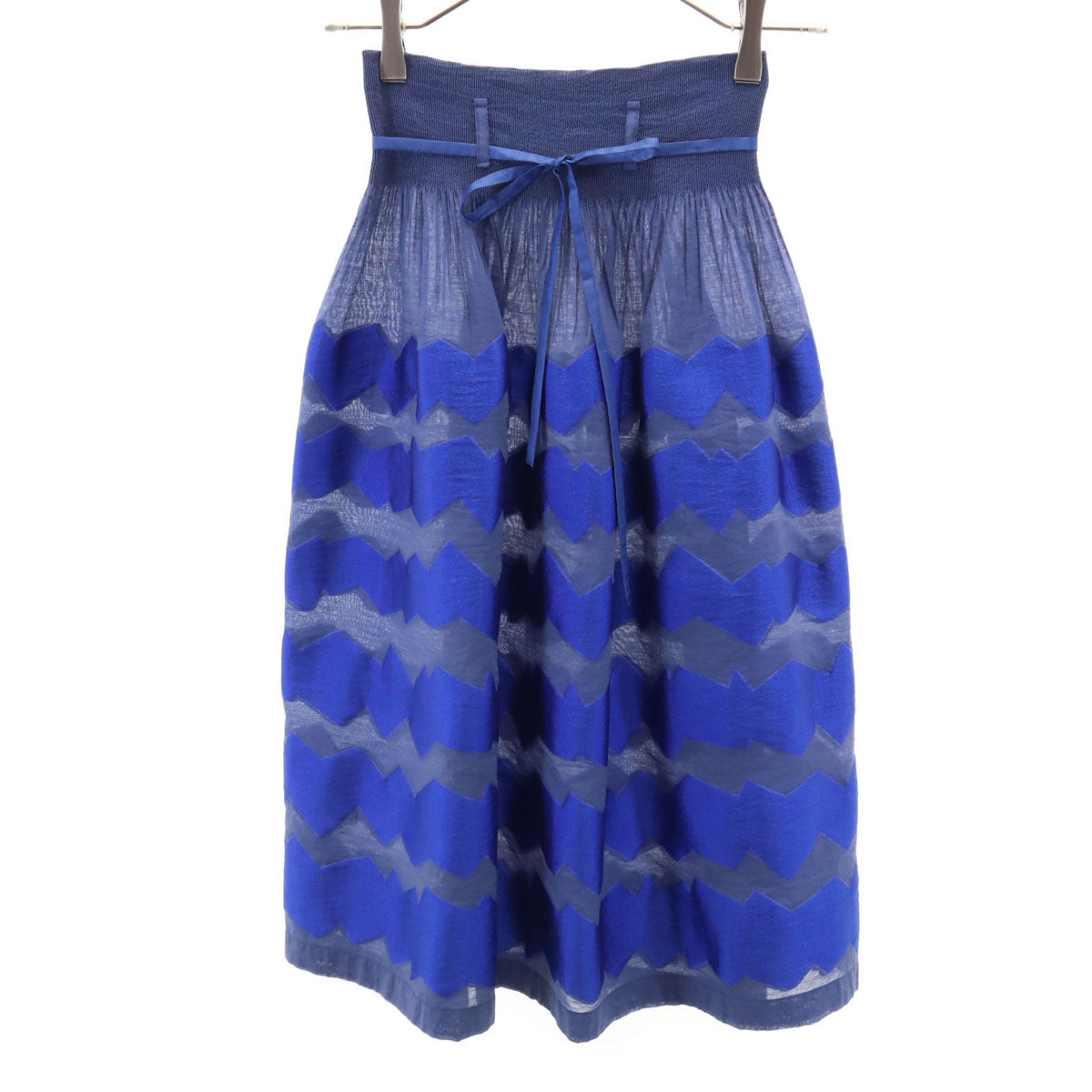 agnes b. アニエスベー ミモレ丈 スカート 1 ブルー レディース