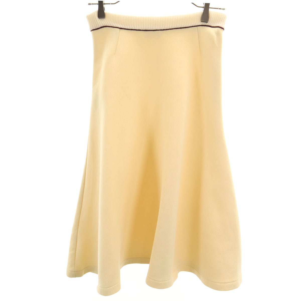 MARNI マルニ イタリア製 ミモレ丈 ボンディング フレアスカート 36 生成り レディース