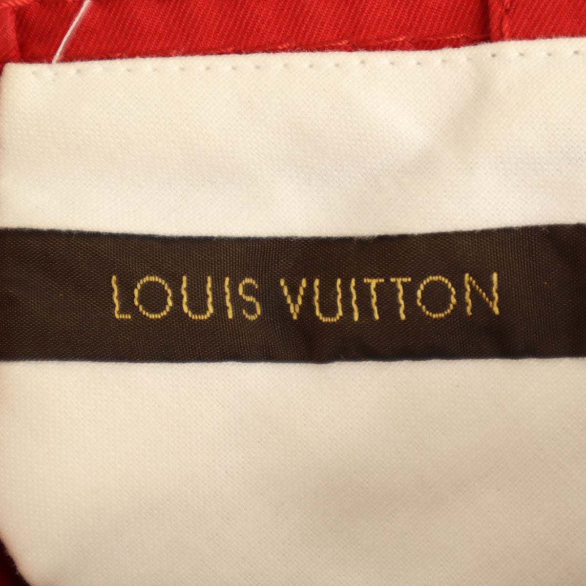 LOUIS VUITTON ルイヴィトン フランス製 ミモレ丈 タイトスカート 34 レッド レディース