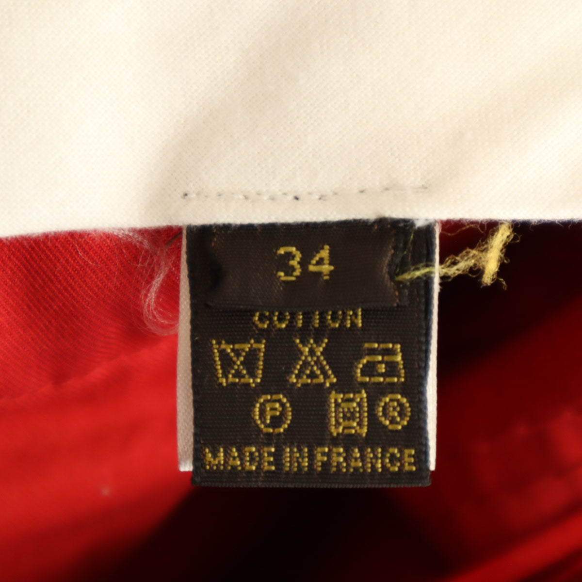 LOUIS VUITTON ルイヴィトン フランス製 ミモレ丈 タイトスカート 34 レッド レディース