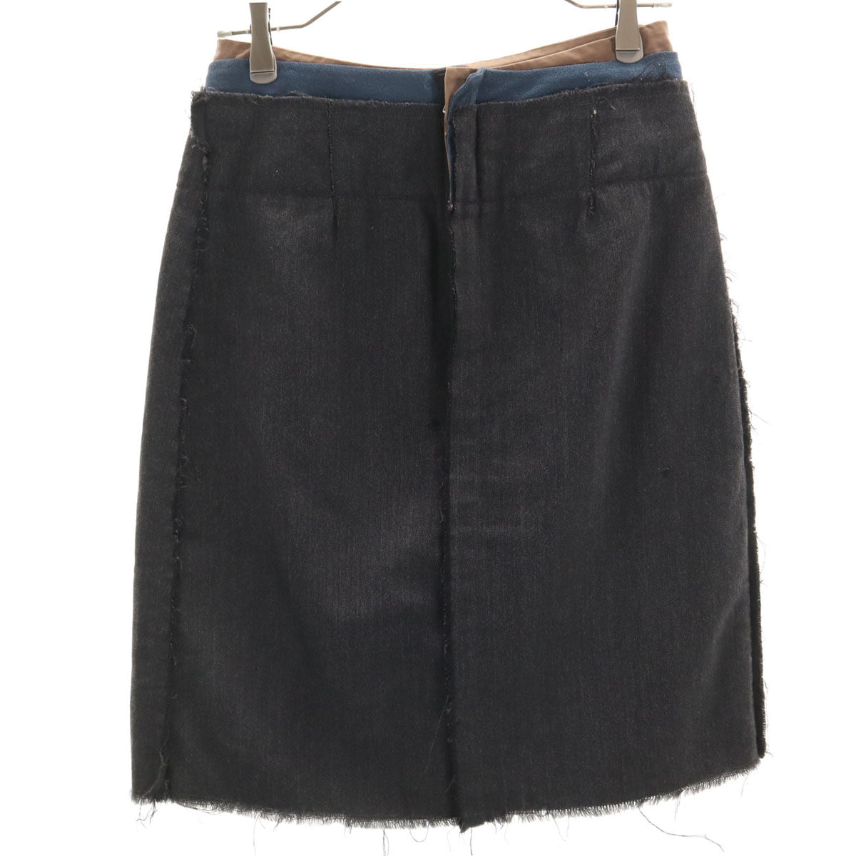 MARNI マルニ イタリア製 カットオフ加工 レイヤード ミディスカート 38 チャコールグレー レディース