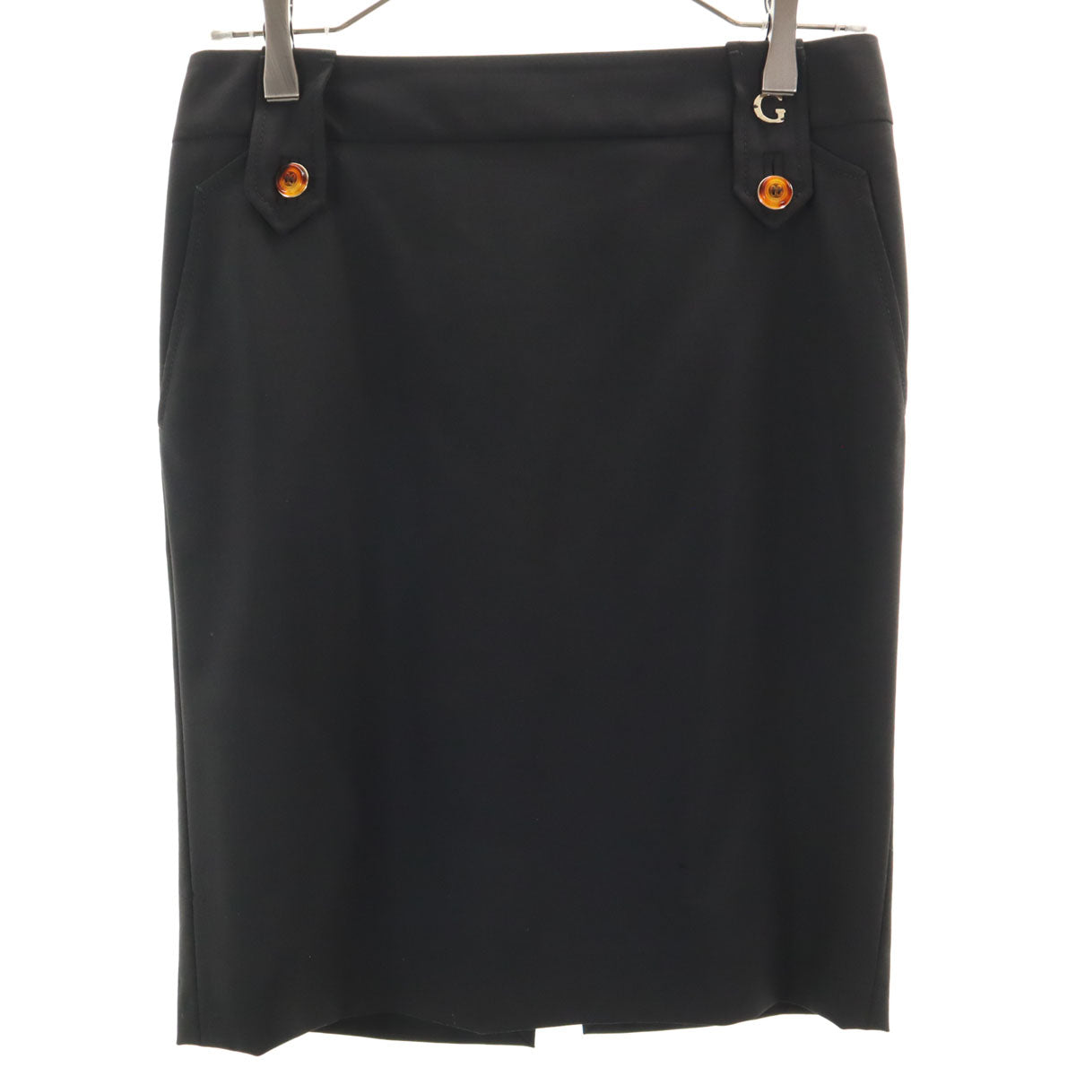 GUCCI グッチ イタリア製 ミディ丈 タイトスカート 38 ブラック レディース