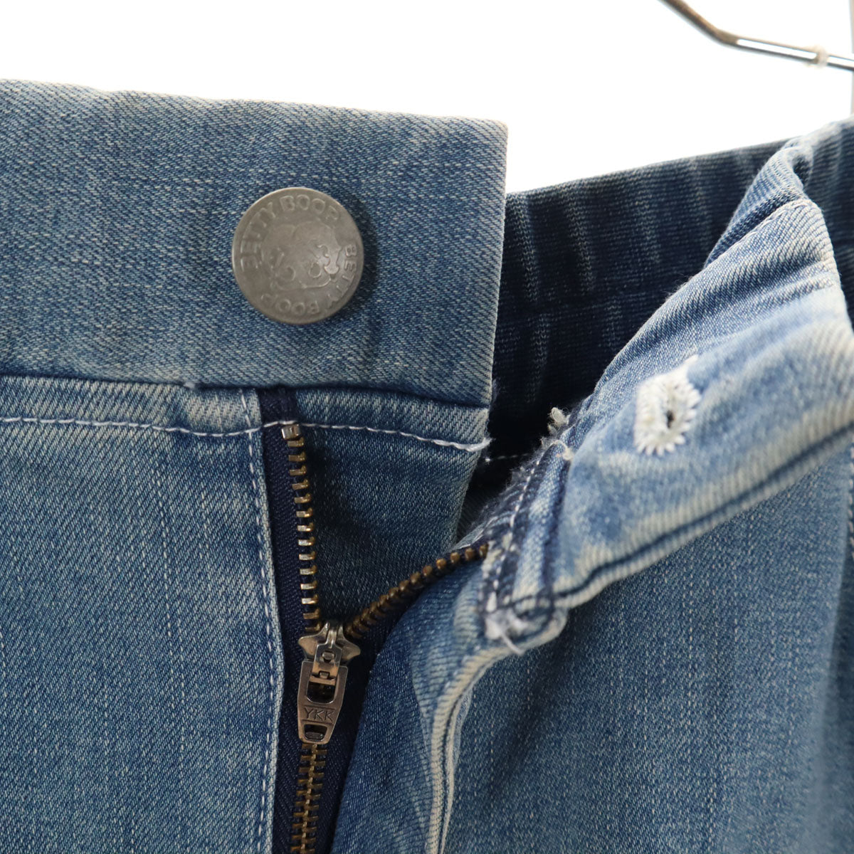 VANSON Cottons バンソンコットンズ BETTY BOOP ベティブープ コラボ ロング丈 デニム マーメイドスカート XL ウォッシュブルー レディース