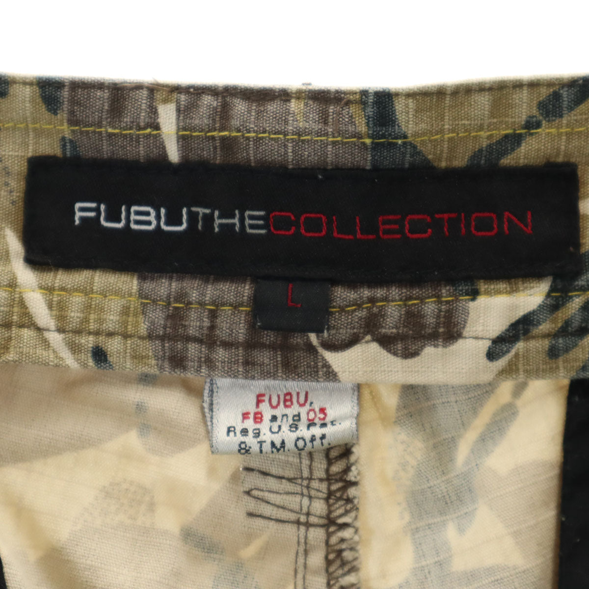 FUBU フブ カモフラ柄 カーゴショートパンツ L ベージュ系 THE COLLECTION 迷彩 メンズ