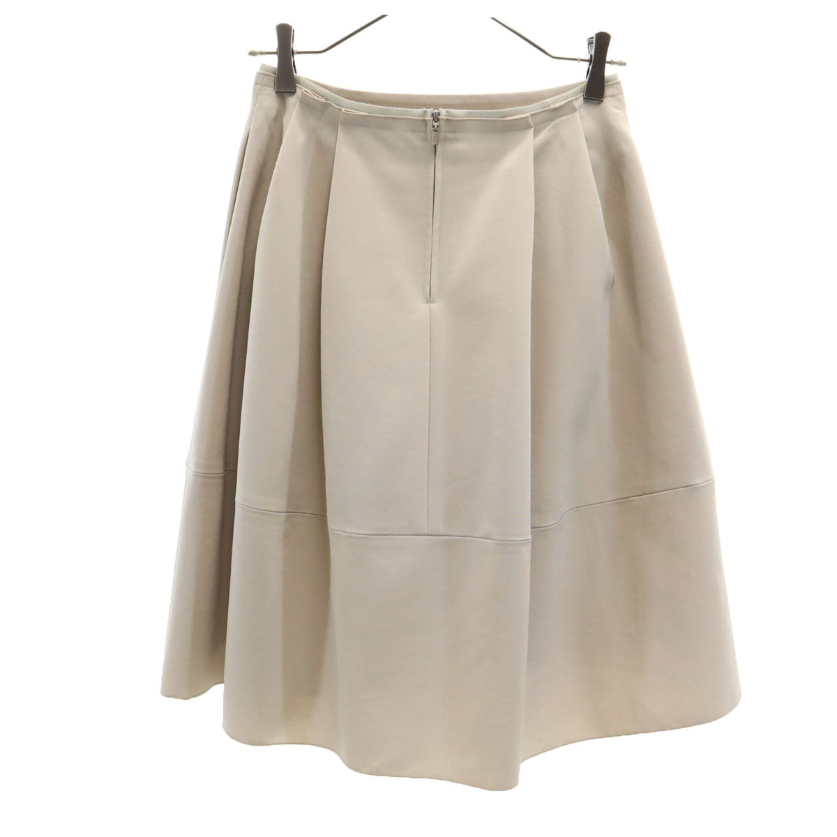 FOXEY NEW YORK フォクシーニューヨーク 日本製 ミディ丈 フレアスカート 38 グレージュ レディース