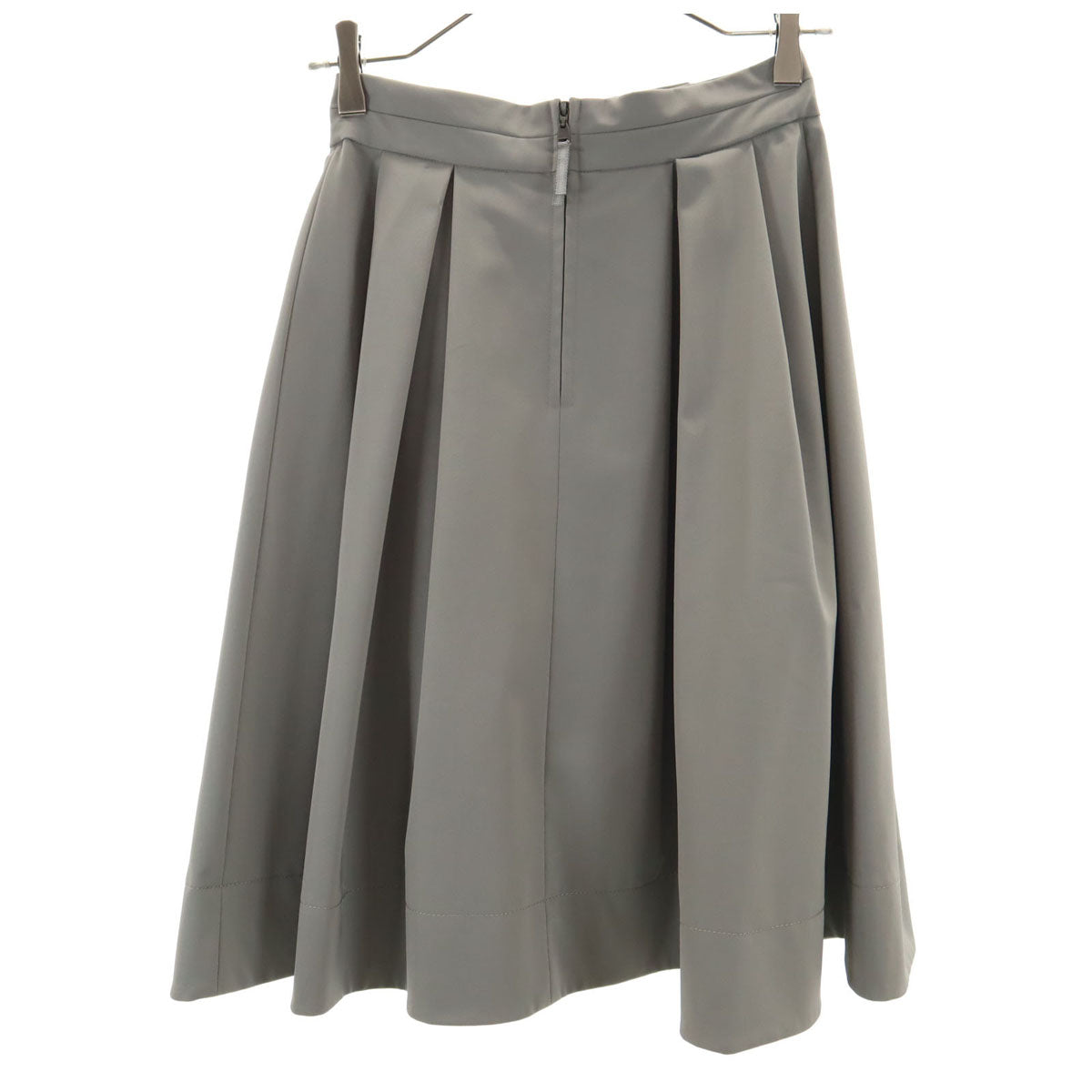 FOXEY NEW YORK フォクシーニューヨーク 日本製 ミディ丈 ボックス プリーツスカート 38 グレー レディース