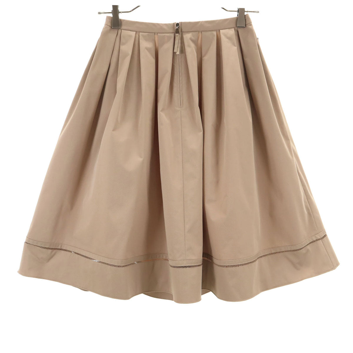 FOXEY NEW YORK フォクシーニューヨーク 日本製 ミディ丈 フレアスカート 38 ベージュ レディース