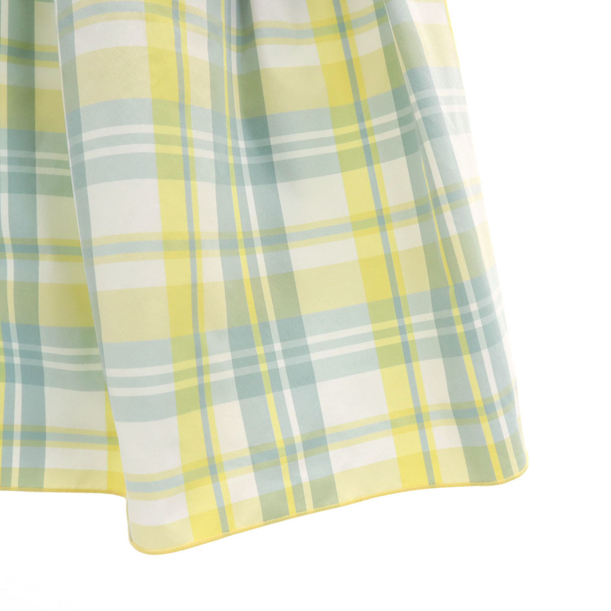 FOXEY NEW YORK フォクシーニューヨーク 日本製 チェック柄 ミディ丈 フレアスカート 38 イエロー レディース