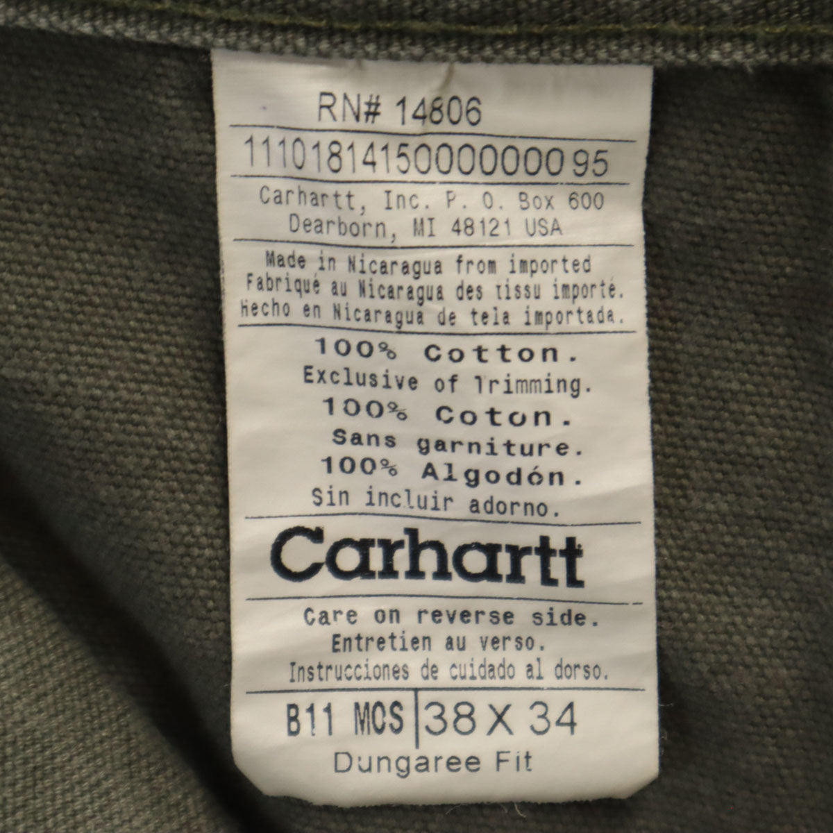 Carhartt カーハート B11 ダック ペインターショートパンツ W38 カーキ メンズ