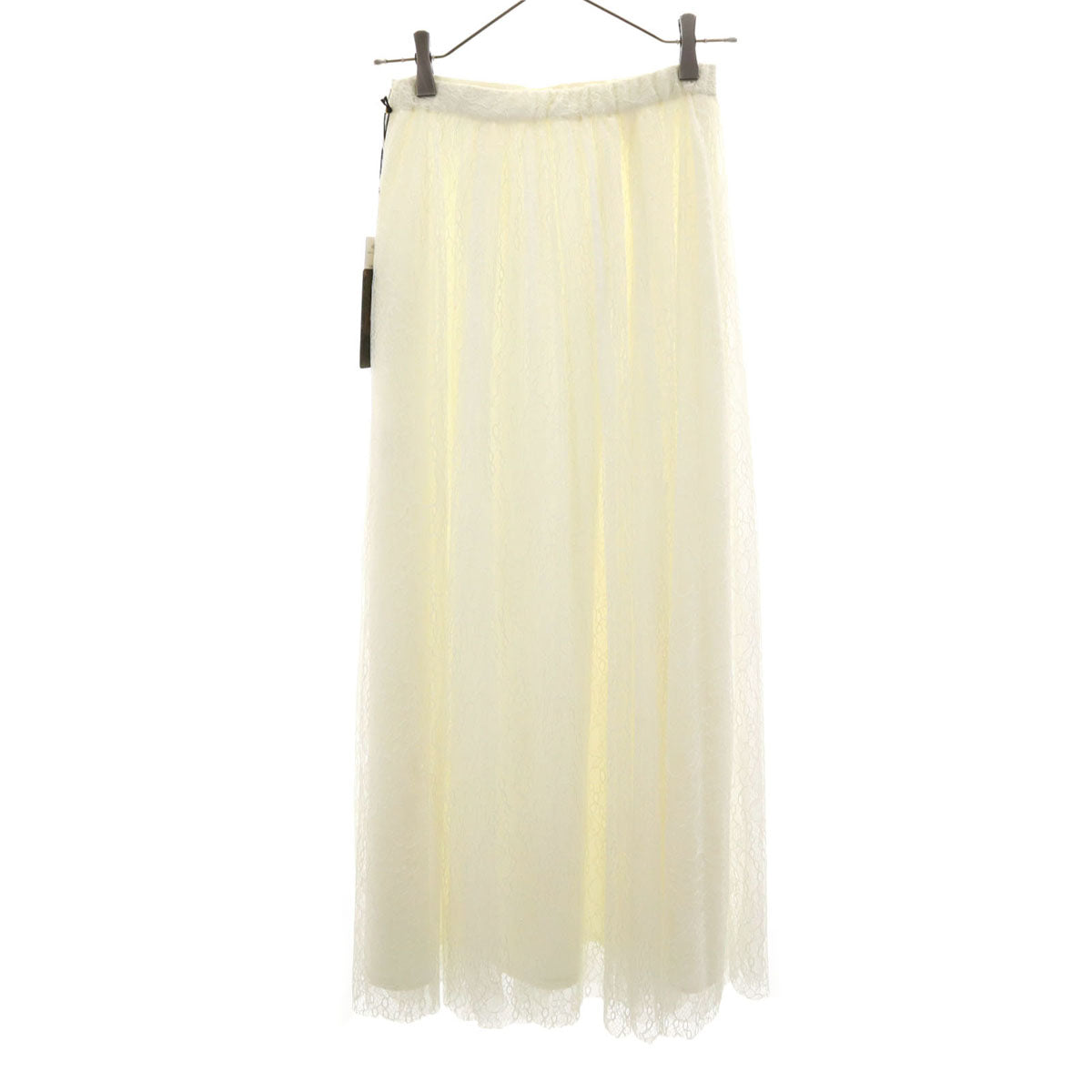 未使用 Diagram ダイアグラム ロング丈 レース チュール スカート 36 ホワイト系 レディース