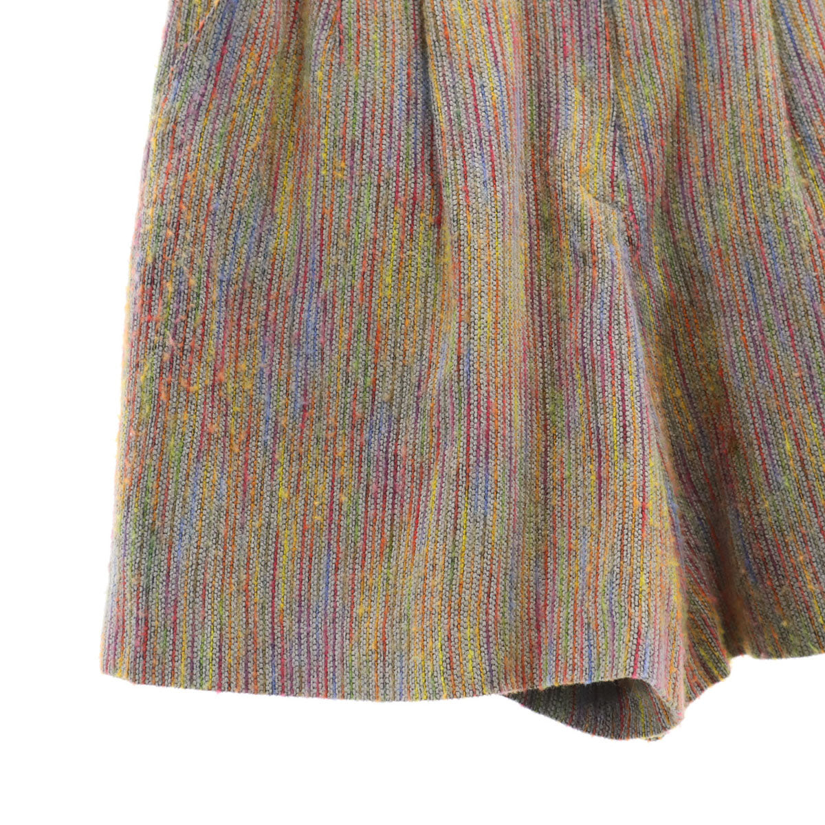 KENZO GOLF ケンゾーゴルフ 90s 日本製 ウールブレンド オールド ストライプ柄 ゴルフ ニット ショートパンツ 1 グレー系 レディース