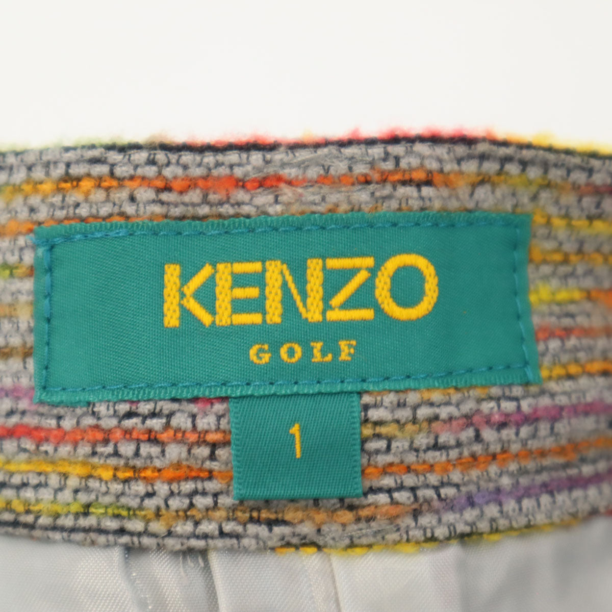 KENZO GOLF ケンゾーゴルフ 90s 日本製 ウールブレンド オールド ストライプ柄 ゴルフ ニット ショートパンツ 1 グレー系 レディース