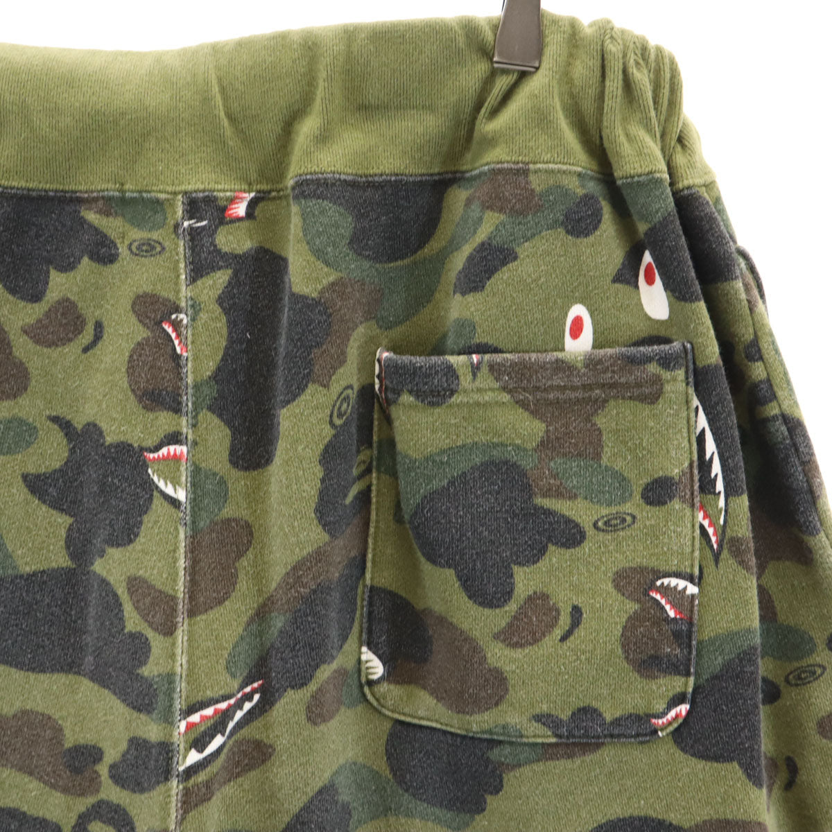 A BATHING APE アベイシングエイプ 日本製 迷彩柄 スウェットショートパンツ XL カーキ 裏起毛 メンズ