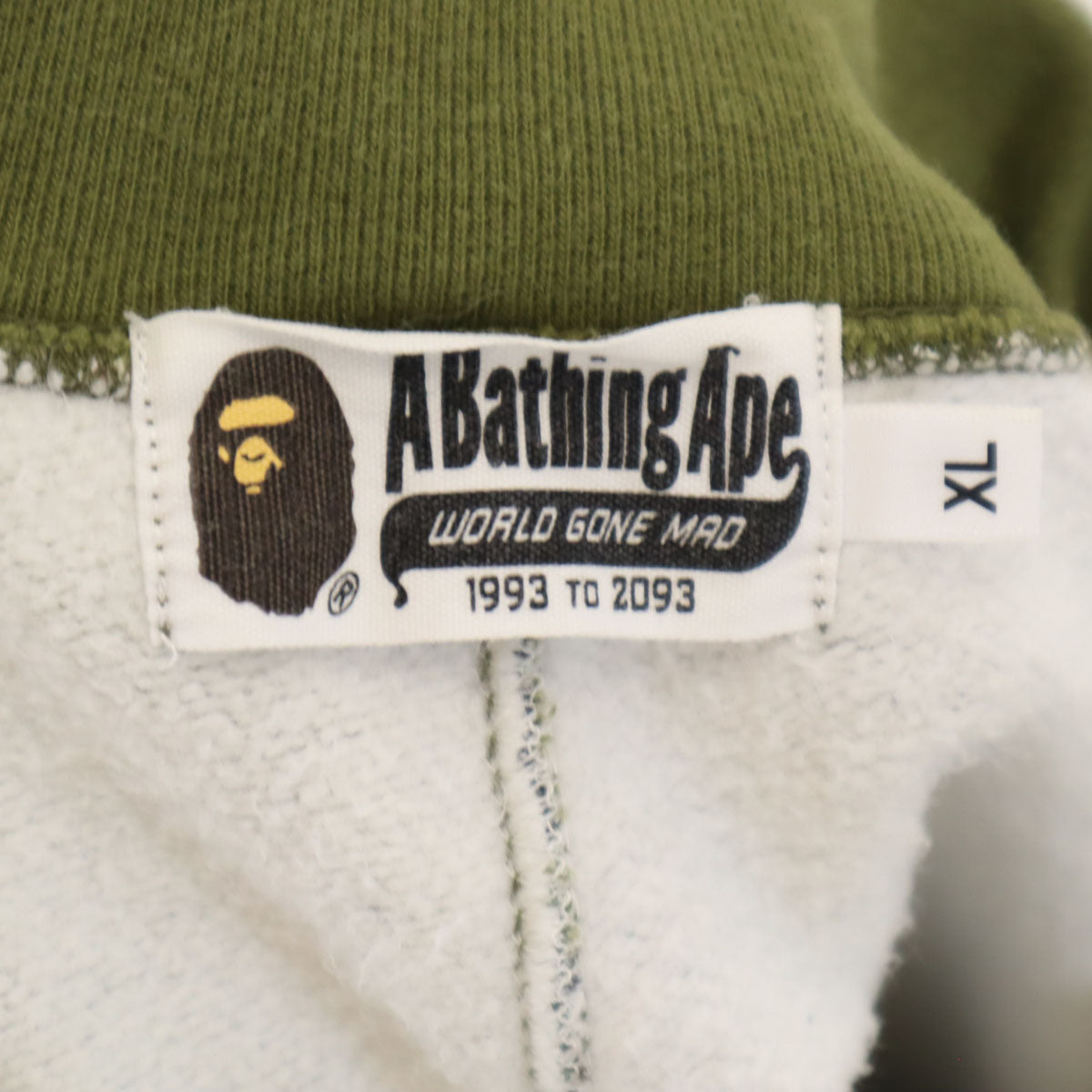 A BATHING APE アベイシングエイプ 日本製 迷彩柄 スウェットショートパンツ XL カーキ 裏起毛 メンズ