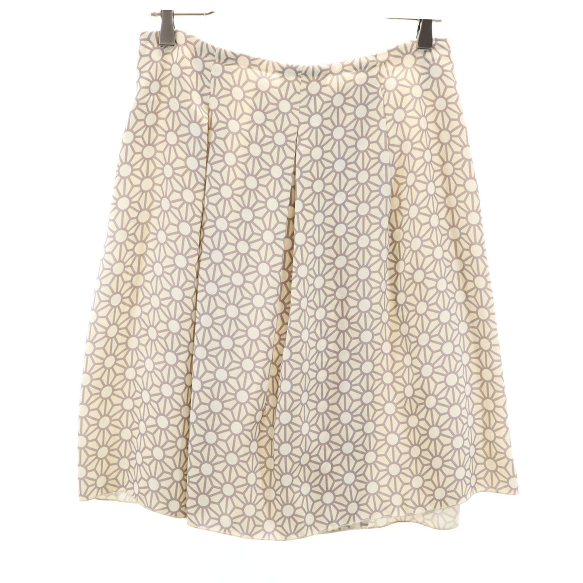 JIL SANDER NAVY ジルサンダーネイビー イタリア製 シルク 総柄 ミディ丈 ラップスカート 36 ベージュ レディース