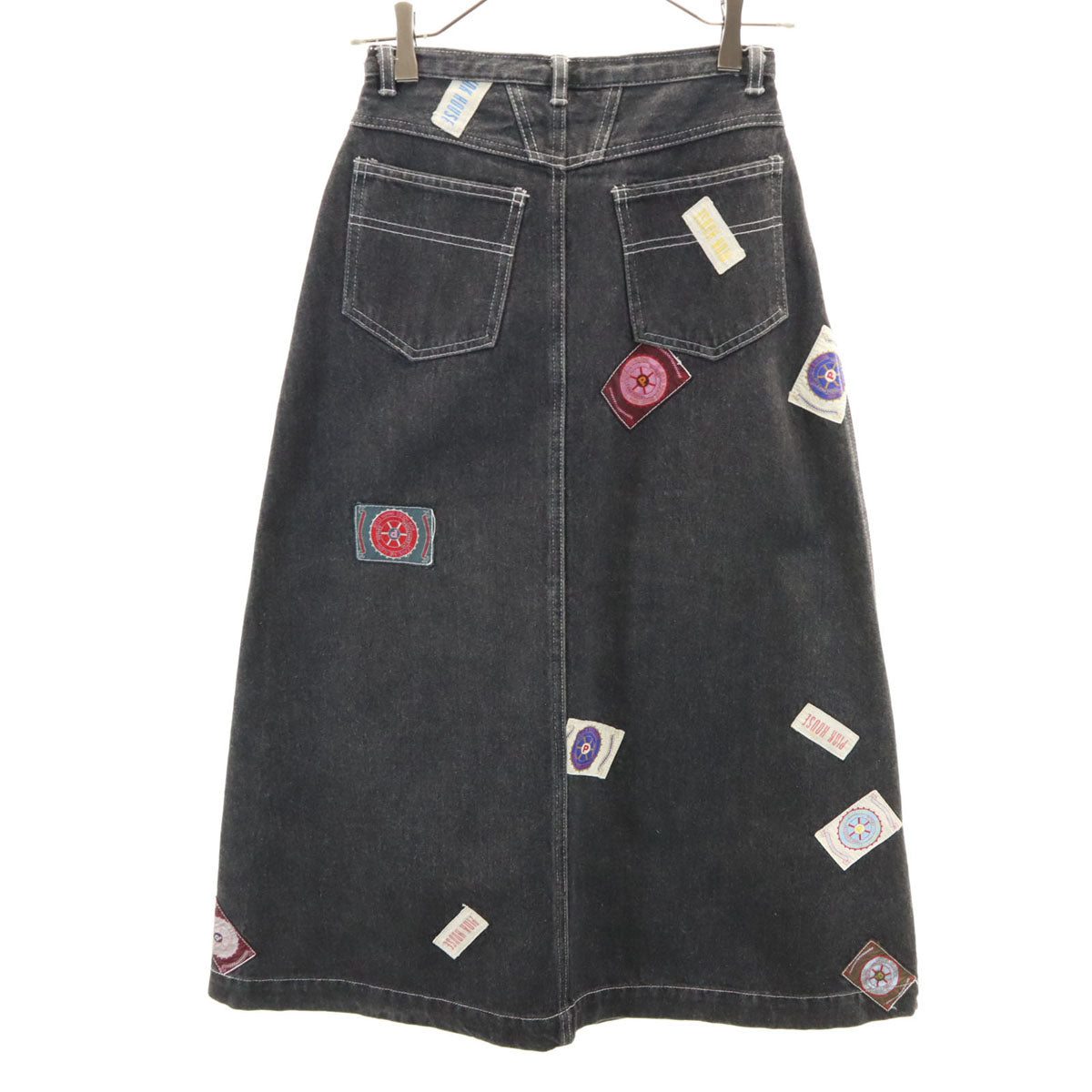 PINK HOUSE ピンクハウス ロング丈 デニムスカート ブラック レディース