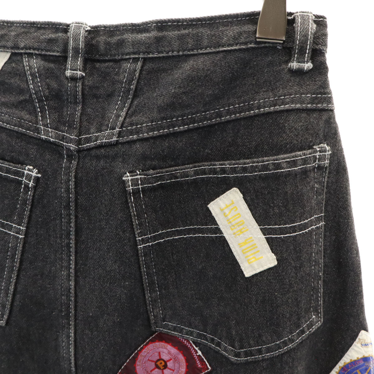 PINK HOUSE ピンクハウス ロング丈 デニムスカート ブラック レディース