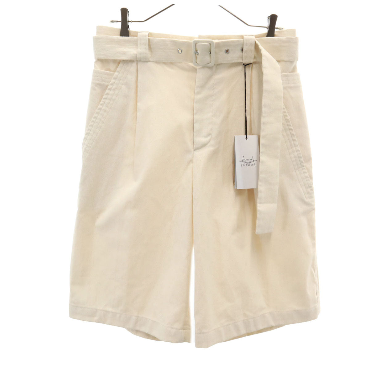 未使用 MAISON FLANEUR メゾンフラネウール イタリア製 ハーフパンツ 44 ベージュ メンズ