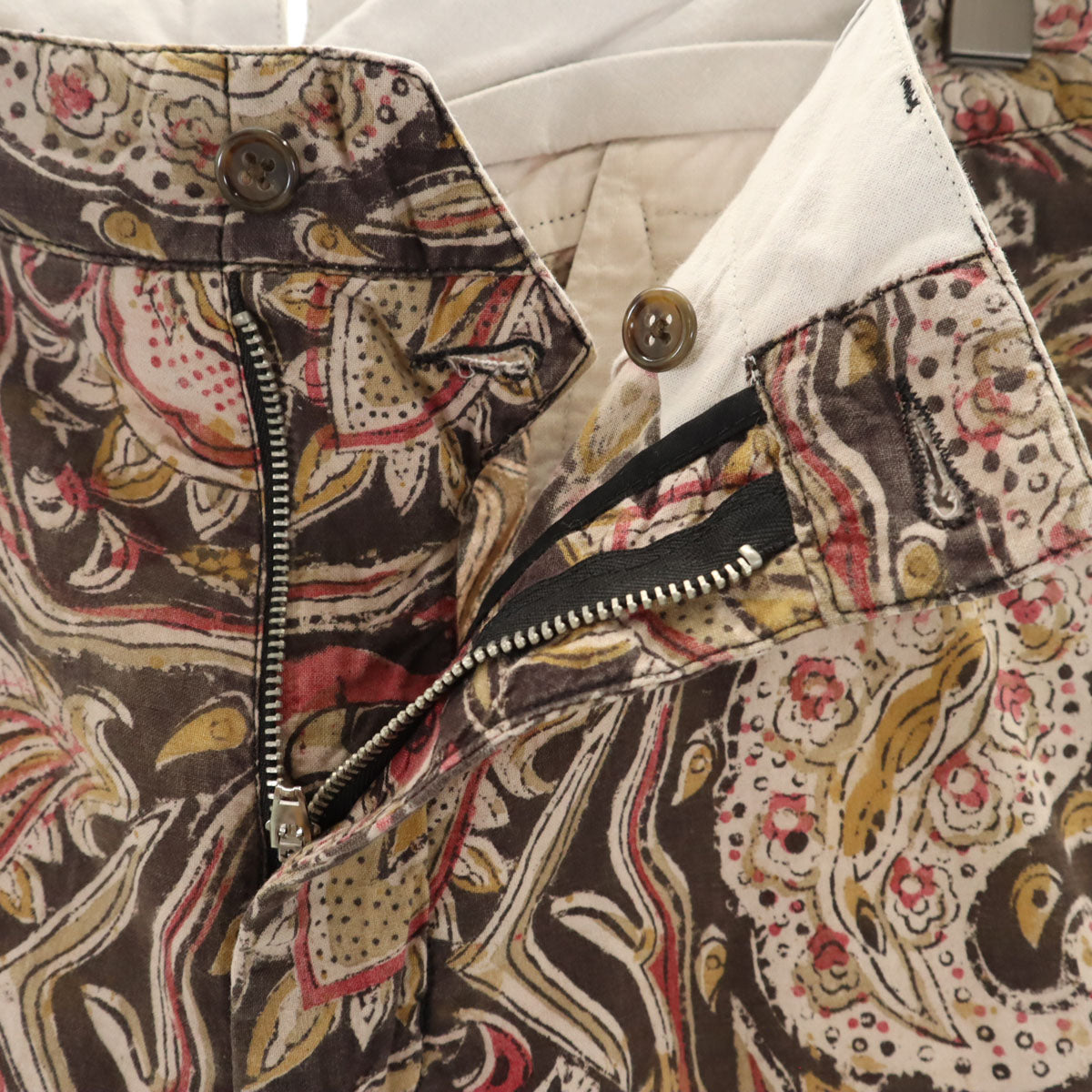 Engineered Garments エンジニアードガーメンツ USA製 総柄 ショートパンツ W30 ブラウン シンチバック メンズ