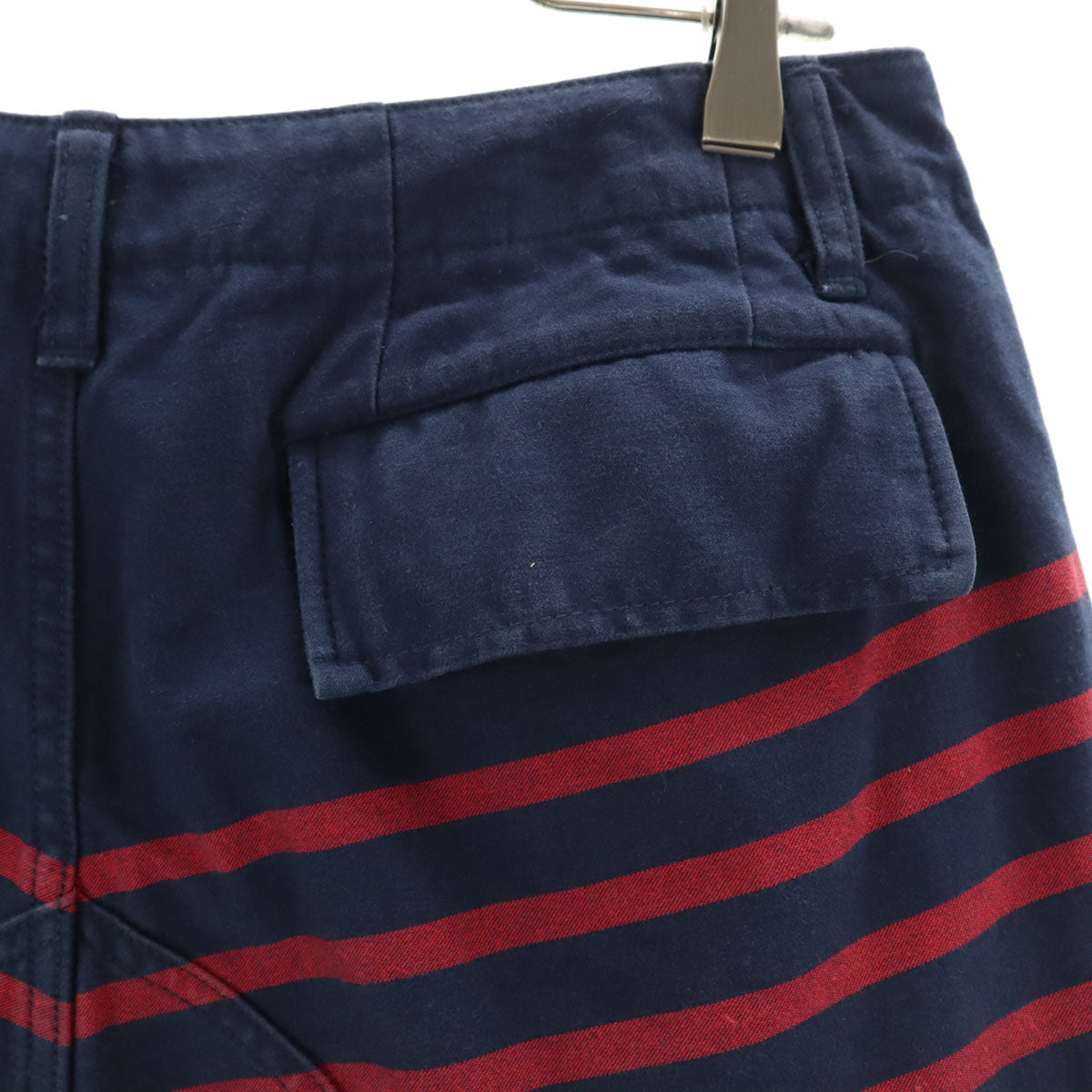 PHENOMENON フェノメノン 2012年 日本製 ボーダー柄 カーゴショートパンツ M ネイビー メンズ