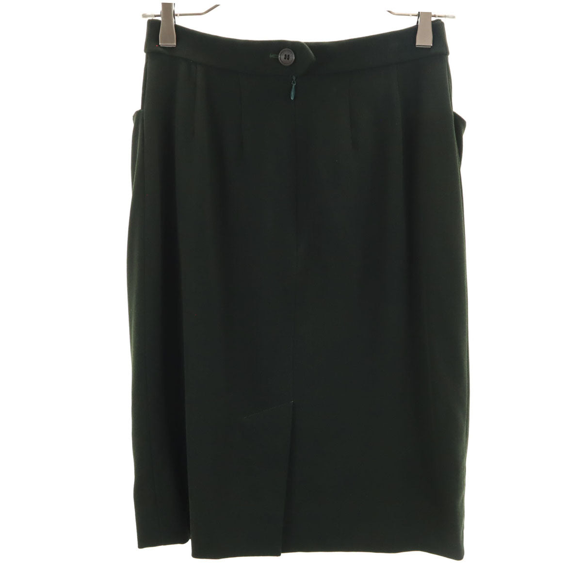HERMES エルメス フランス製 ミディ丈 タイトスカート 36 深緑 レディース