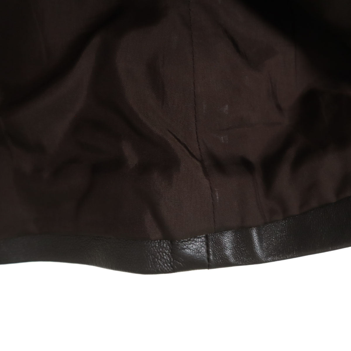 CELINE セリーヌ フランス製 ラムレザー ミディスカート 36 ダークブラウン系 レディース