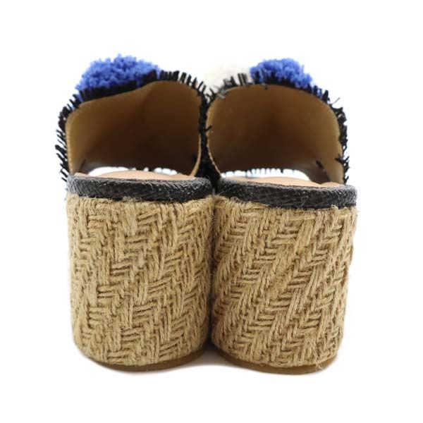 未使用 ROSE BUD ローズバッド ALL BLACK エスパドリーユ サンダル 38 ブラック レディース