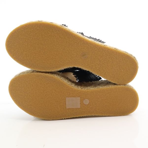 未使用 ROSE BUD ローズバッド ALL BLACK エスパドリーユ サンダル 38 ブラック レディース