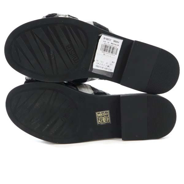 未使用 ミスタ リボンフラット サンダル 37 ブラック MIISTA レディース