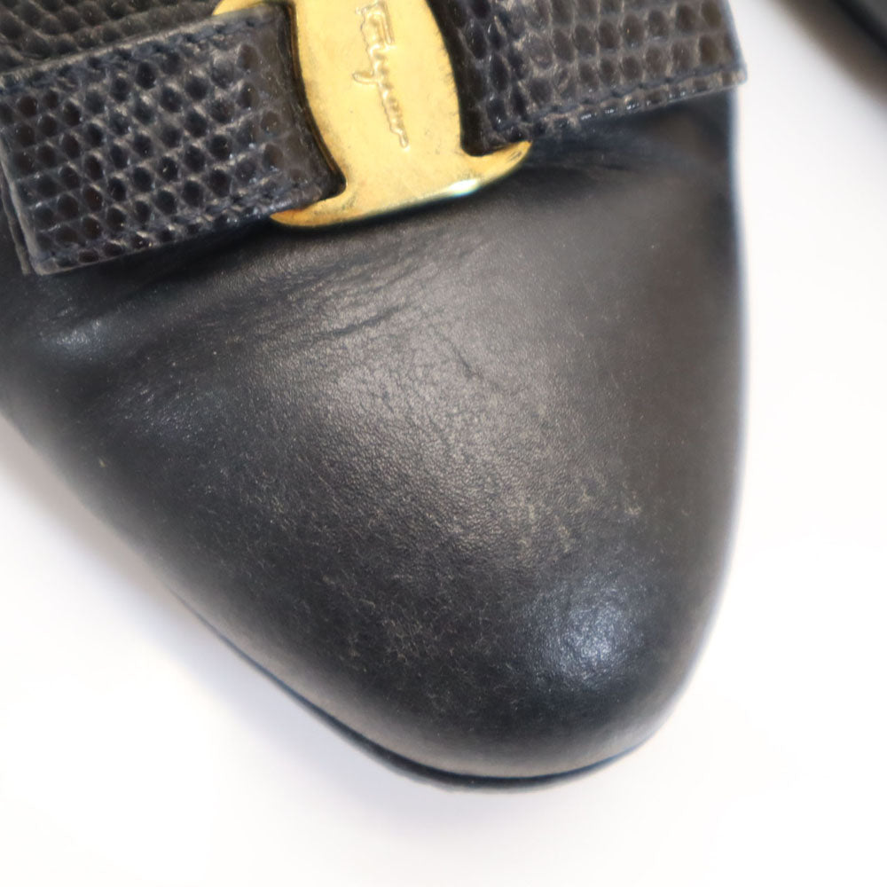 Salvatore Ferragamo サルヴァトーレフェラガモ イタリア製 パンプス Feb-51 ブラック レディース