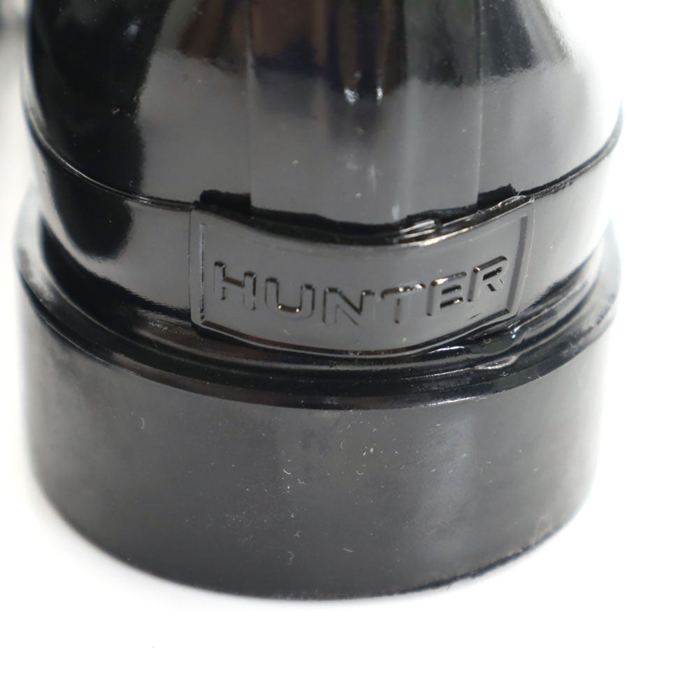 ハンター コインローファー レインシューズ UK 8 ブラック HUNTER リファインド グロス ペニー MFF9107RGL 箱付き メンズ