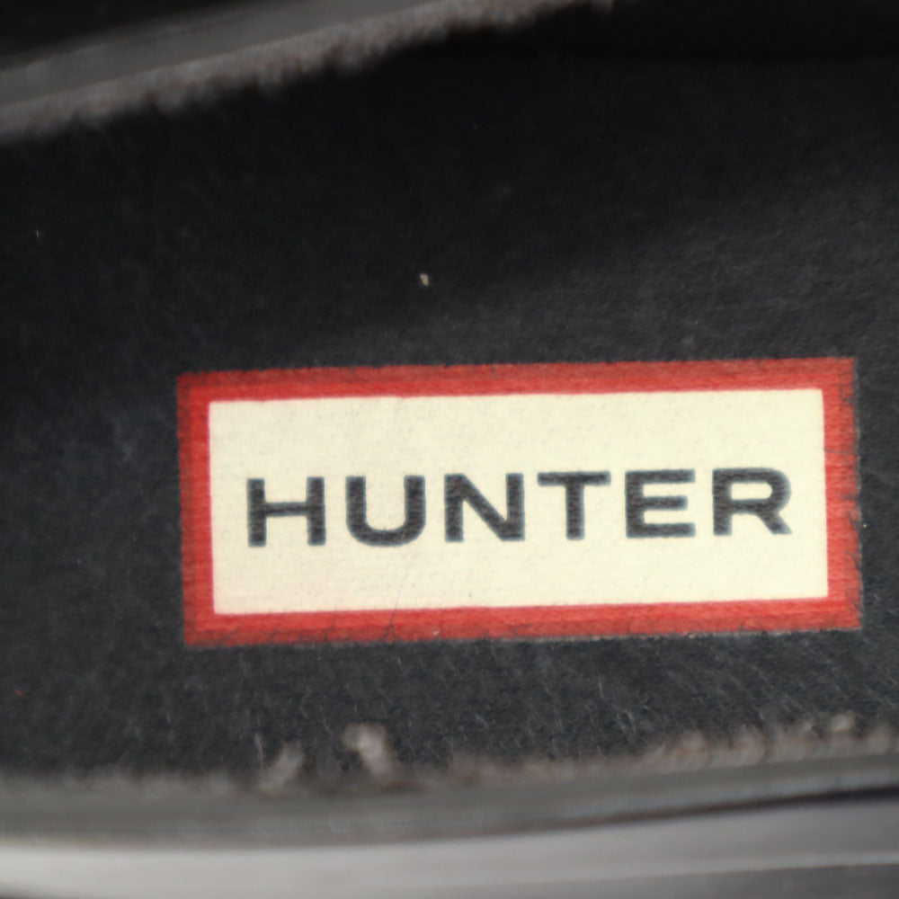 ハンター コインローファー レインシューズ UK 8 ブラック HUNTER リファインド グロス ペニー MFF9107RGL 箱付き メンズ