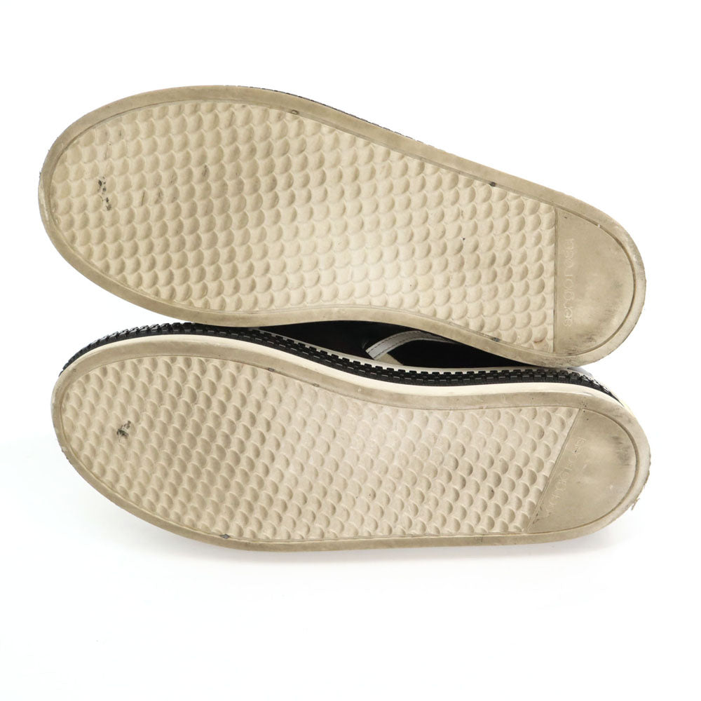 Sergio Rossi セルジオロッシ イタリア製 ホルスタイン ハラコレザー スリッポン 37 ブラック シューズ レディース