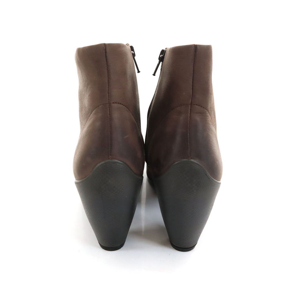 ECHO エコー レザー アンクル ブーツ 39 ブラウン 箱付き23356302072 ショート レディース